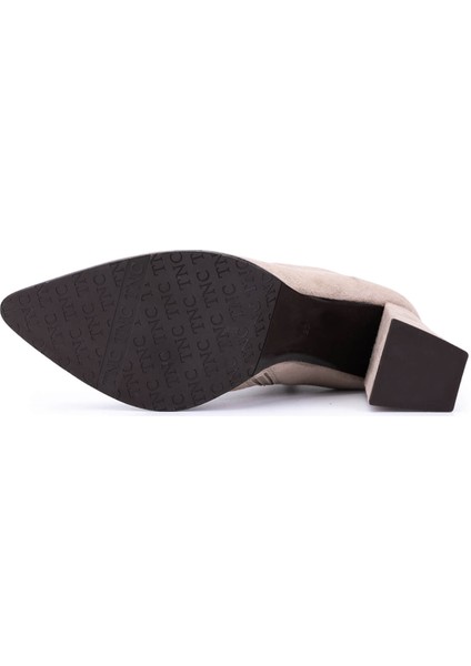 Kadın Hakiki Deri Taş Süet Topuklu Bot 492 50559 Bn Bot SK25-26 Tas Suet modelleri