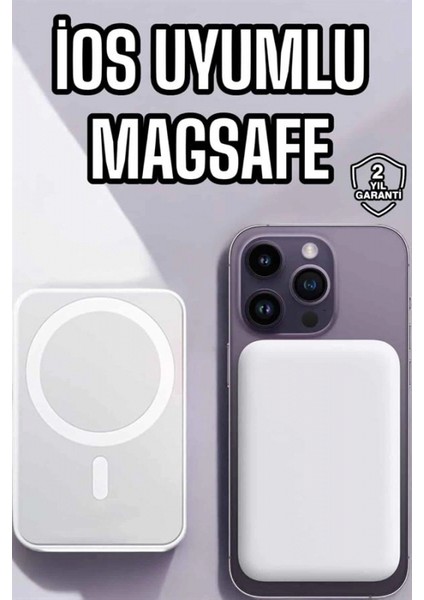 5000 Mah Ios Uyumlu Magsafe Kablosuz Şarj Hızlı Şarj Desteği fiyatları