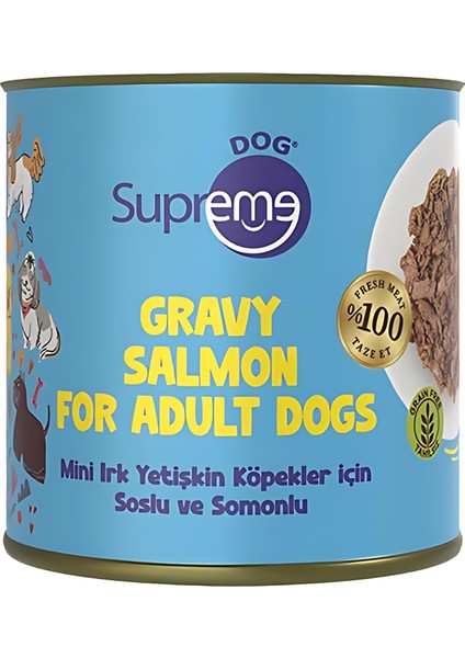 Soslu ve Somonlu Küçük Irk Yetişkin Köpek Konserve Maması 200GR
