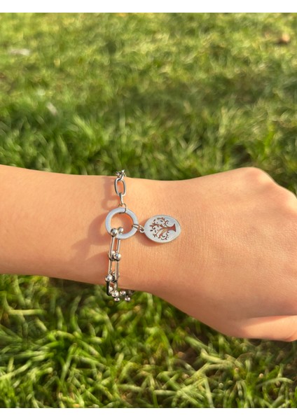 Tree Charm Merge Zincir Bileklik modelleri