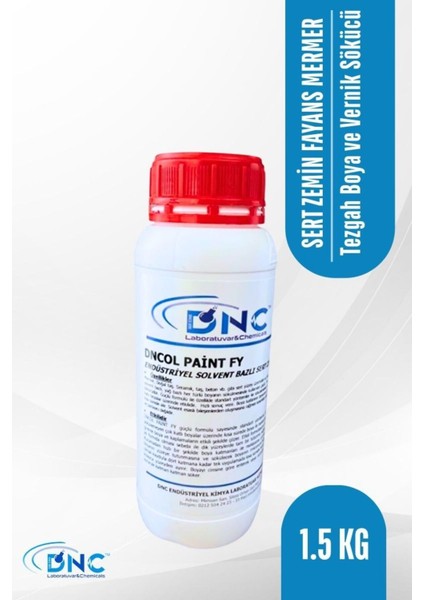 Sert Zemin Fayans Mermer Tezgah Boya ve Vernik Sökücü Dncol Paint Fy-1,5kg
