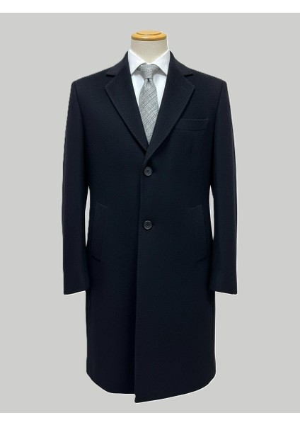 Siyah Sivri Yaka Uzun Erkek Kaban