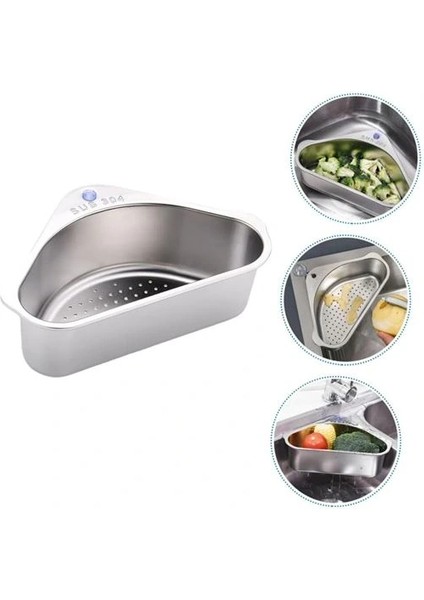 Inox Lavabo Köşe Süzgeci Organizer 304 Paslanmaz Çelik fiyatları