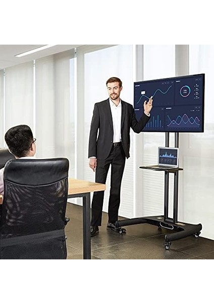 Bayou Nb AVA1500-60-1P LCD LED OLED Plazma Düz Panel Ekranlar Için 32-75 Inch Tuv Sertifikalı Tekerlekli Profosyonel Tv Sehpası modelleri