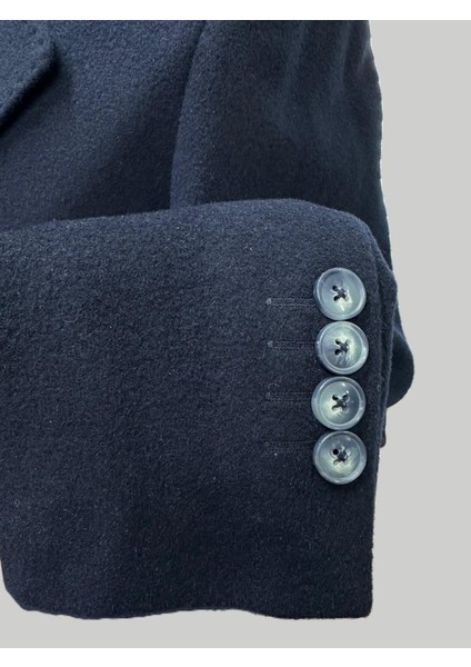 Lacivert Kruvaze Erkek Kaban