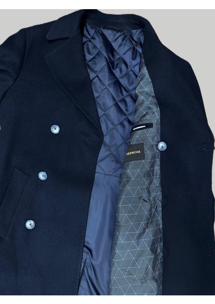 Lacivert Kruvaze Erkek Kaban