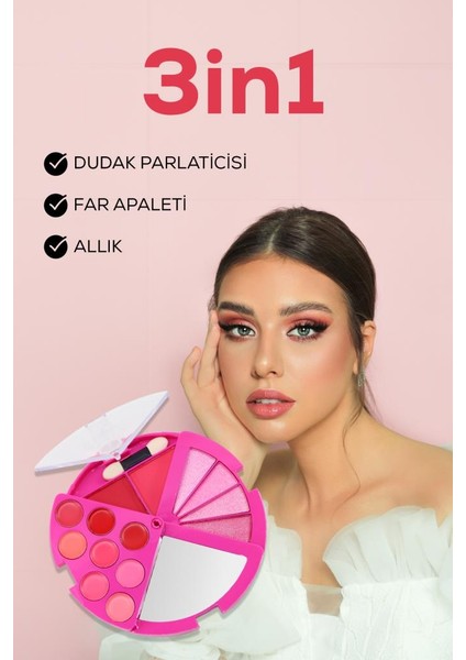 3'lü Katlanabilir Far, Allık ve Ruj Paleti No:3 fiyatları