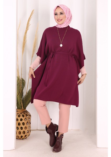 Belden Bağlamalı Panço 18308 Mürdüm fiyatları