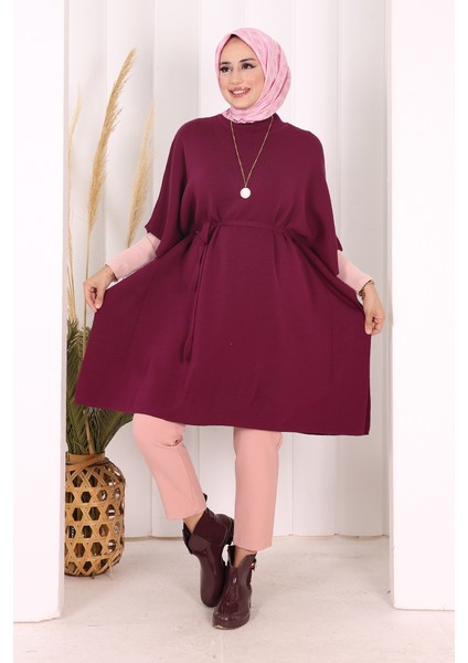 Belden Bağlamalı Panço 18308 Mürdüm modelleri