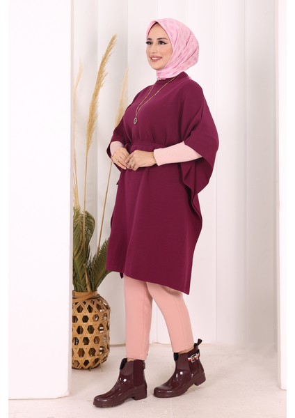 Belden Bağlamalı Panço 18308 Mürdüm fırsatları