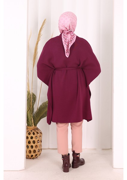 Belden Bağlamalı Panço 18308 Mürdüm indirimleri