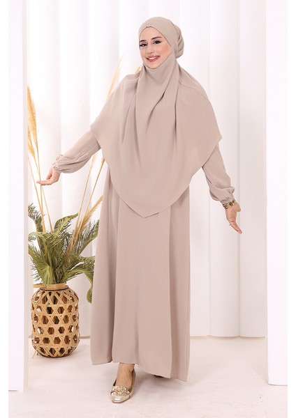 Sufleli Elbise Takım 6044 Vizon fiyatları