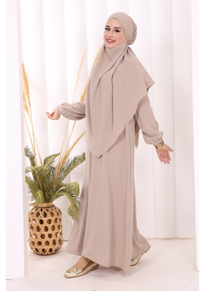 Sufleli Elbise Takım 6044 Vizon fırsatları