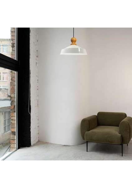 Asaletli Beyaz Iç Beyaz Tekli Avize Ahşap Başlık Retro Sarkıt Lamba Restoran Salon Aydınlatma indirimleri