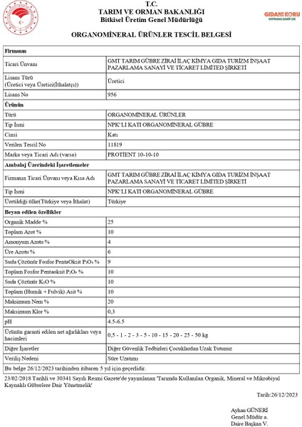 Protient 10-10-10 +10 So₃ Organomineral Granül Gübre (25 Kg) – Dengeli Npk + Sülfür Içeriği ile Yüksek Verim ve Toprak Canlılığı indirimleri