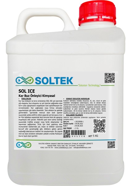 Kar Buz Önleyici- Sol Ice 5kg