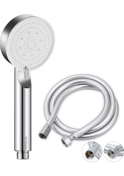 Turbo Yüksek Basınçlı Duş Seti - Su Tasarruflu Masaj Başlığı ve Pvc Hortumu ile (Renk Asortidir)