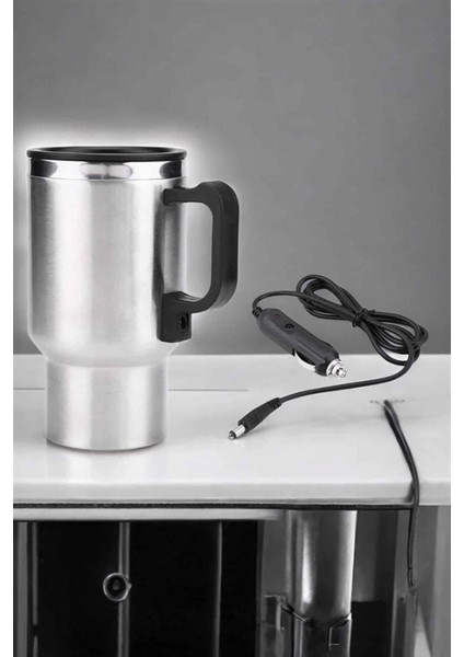 Kettle Kapaklı Araç Içi Termos Tüm Arabalara Uyumlu Çakmaklık Girişli Su Isıtıcı Bardak