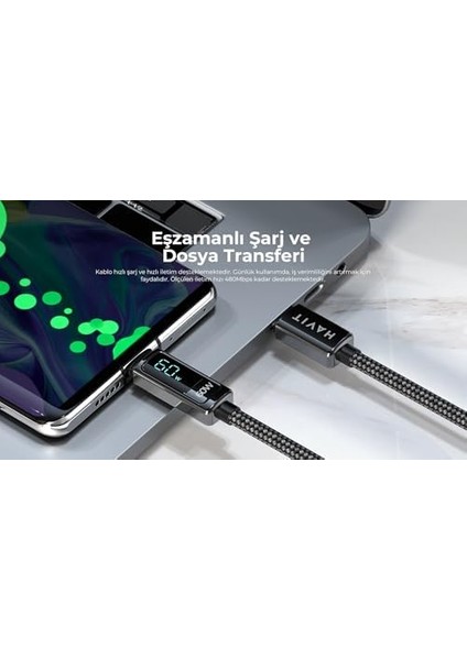 CB6246 PD20W Type-C To Lightning Göstergeli Şarj Kablosu modelleri