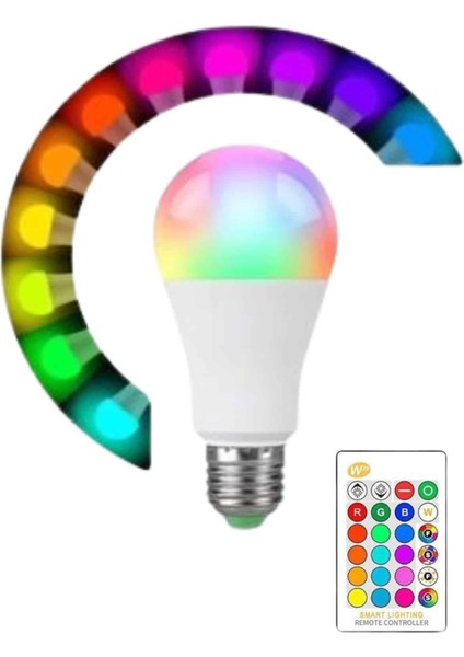 Akıllı Rgb LED Ampul LED Uzaktan Kumandalı Renk Değiştiren Ampul - ?54?85E6-4G0854 fırsatları