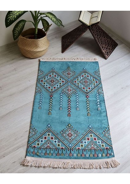 Çeyizlik Hediyelik Seccade Set– Kilim Desenli Astarlı Kadife Seccade, Eşarp, Kristal Tesbih, Erkek Tesbihi, Takke ve Esans Özel Kutulu indirimleri