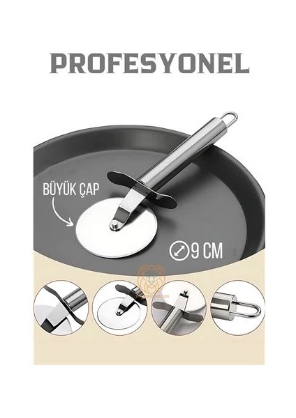 Profesyonel 9 cm Çelik Pizza Kesici Ignacio Design