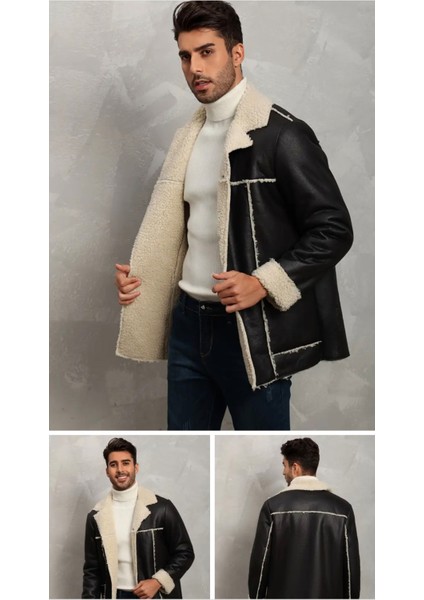Dış Dikiş Yerleri ve Içi Kürklü Hakiki Deri Uzun Kaban Kışlık Erkek indirimleri
