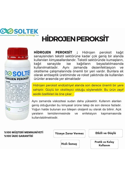 Hidrojen Per 1 kg - Soltek Kimya fiyatları
