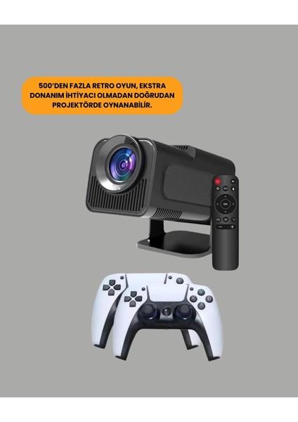 450 Ansı Lümen, 4K Destekli Kompakt Ev Projektörü fırsatları