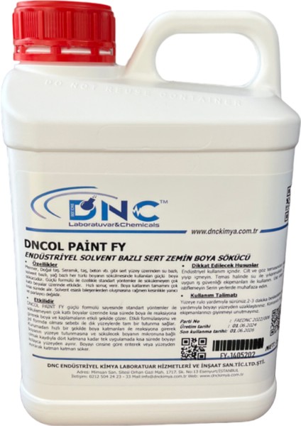 Sert Zemin Fayans Tezgah Boya ve Vernik Sökücü Dncol Paint Fy-6kg