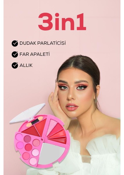 3'lü Katlanabilir Far, Allık ve Ruj Paleti No:2 fiyatları