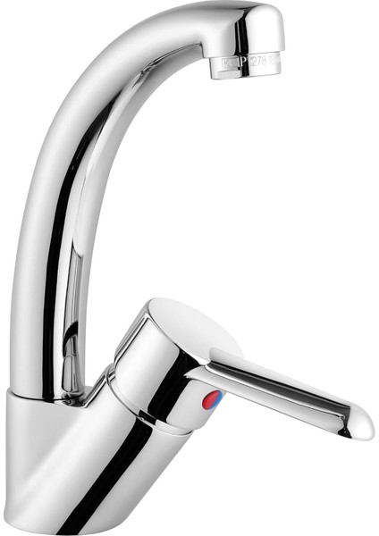 Viva Lavabo Bataryası A41063, 360° Dönebilen, Krom, Seramik Diskli Kartuş, Tezgah Üstü Montaj