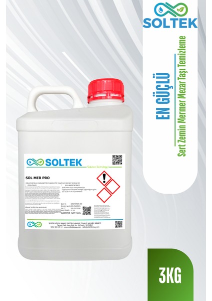Sert Zemin Mezar Taşı Mermer Temizleyici ve Beyazlatıcı Sol Mer Pro 3kg