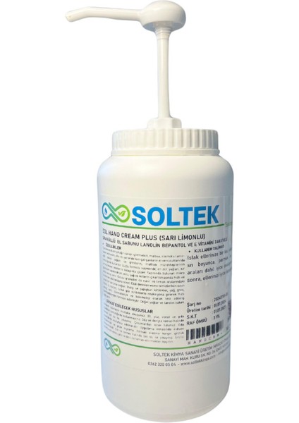 Granürlü ve Talaşlı Sanayi Tipi Işçi El Sabunu - E Vitamini Takviyeli - Sol Hand Cream Plus -4 Kg-