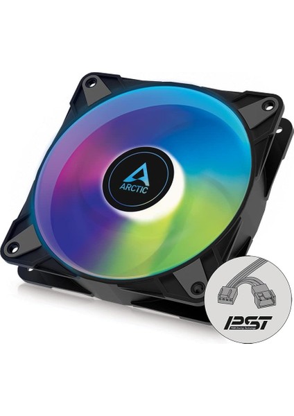 Arctıc P12 Pwm Pst A-Rgb - 120 mm Pwm Kasa Fanı, Statik Basınç Için Optimize Edilmiştir, Kasa Fanı, Yarı Pasif: 200 – 2000 Devir/dakika. (0 U/dk.