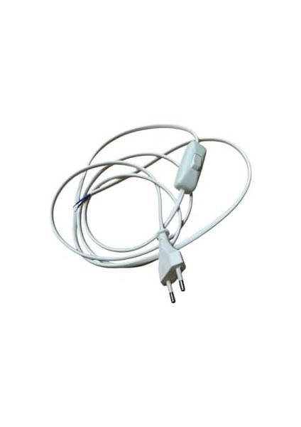 3 Adet Fişli Anahtarlı Arapuarlı Hazır Kablo | 2 Metre, 0.50 Mm² Beyaz | Aplik,, Masa Lambası, LED Trafosu Için Pratik Uzatma Kablosu (3) fiyatları