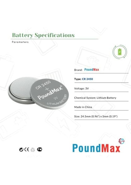 5 Adet 2450 CR2450 DL2450 DL2450 ECR2450 KCR2450 3V Lityum Düğme Piller, Düğme Pil, Çocuklara Dayanıklı Ambalaj, Akıllı Ev Cihazları, Küçük Elektronik Ev Aletleri, Araba Anahtarları ve Diğer fiyatları