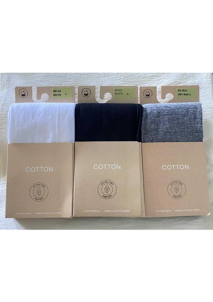 Renkli 3'lü Cotton Kadın Külotlu Çorap Pamuklu & Mat 60 Den Pantyhose