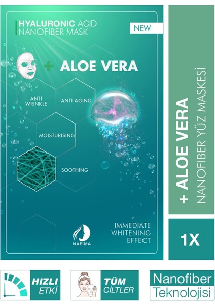 Nafima - Hyalüronik Asit + Aloe Vera Nanofiber Kozmetik Yüz Maskesi modelleri