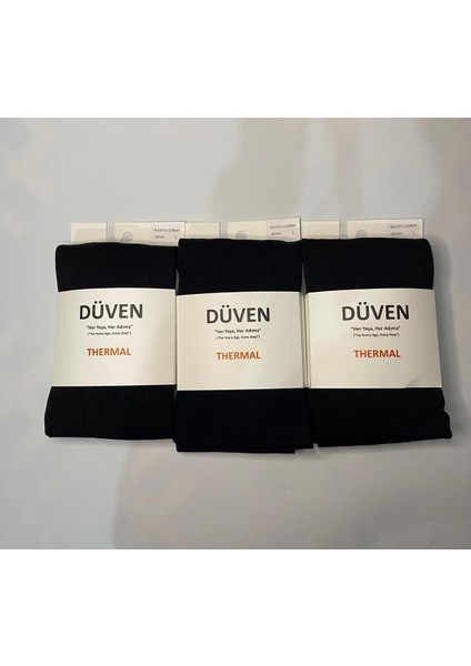 3'lü Kadın Siyah Içi Ince Polar Içlik Termal Külotlu Çorap - Konfor Thermal