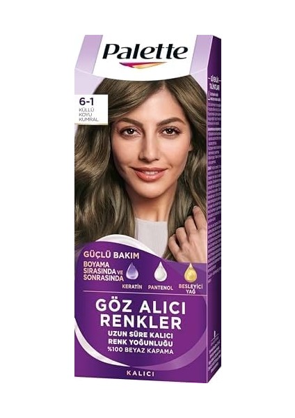 Palette Yoğun Göz Alıcı Renkler 6-1 Küllü Koyu Kumral 50 ml fiyatları