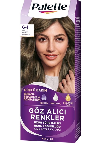 Palette Yoğun Göz Alıcı Renkler 6-1 Küllü Koyu Kumral 50 ml modelleri
