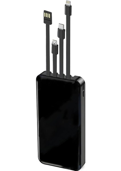 20.000 Mah Dahili Çoklu Kablolu Dijital Göstergeli Taşınabilir Powerbank Siyah PB-2001