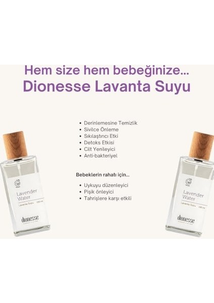 Dionesse Saf Lavanta Suyu 100 ml - 100% Doğal Yüz Toniği | Sebum Dengeleyici, Kırışıklık Azaltıcı ve Bebekler Için Güvenli modelleri