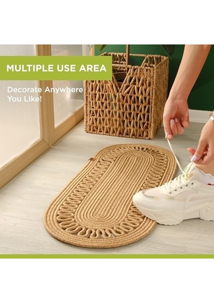 Jüt Dokuma Masa Örtüsü, Örgülü Sehpa Yolluğu, Oval Masa Örtüsü Yemek Masası Veya Teras Için ( ) modelleri