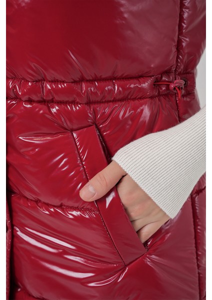 Kadın Parlak Şişme Yelek 5218 - Kırmızı indirimleri