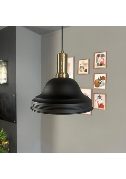 Ulmete Siyah Renk Eskitme Fener Başlık Tekli Sarkıt Avize Salon Ofis Otel Avizeleri Vintage Tasarım indirimleri
