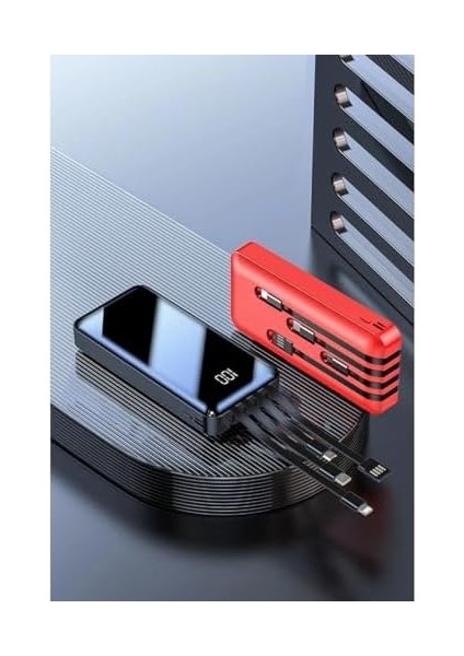 20.000 Mah Dahili Çoklu Kablolu Dijital Göstergeli Taşınabilir Powerbank Siyah PB-2001 modelleri
