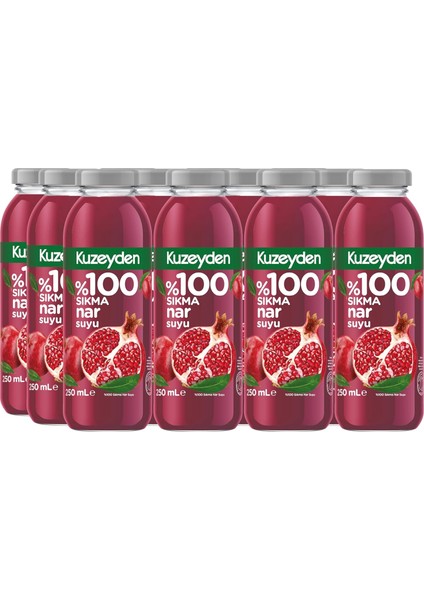 KUZEYDEN%100 Sıkma Nar Suyu 12X250ML