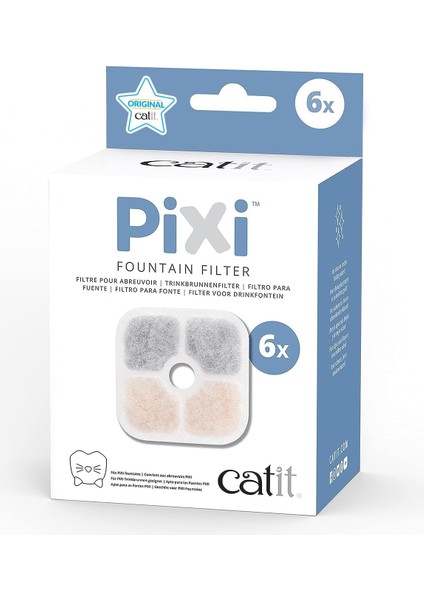 43722 Pixi Yedek Filtre, Pixi Su Çeşmesi Için Içme Çeşmesi Filtresi, 6'lı Paket